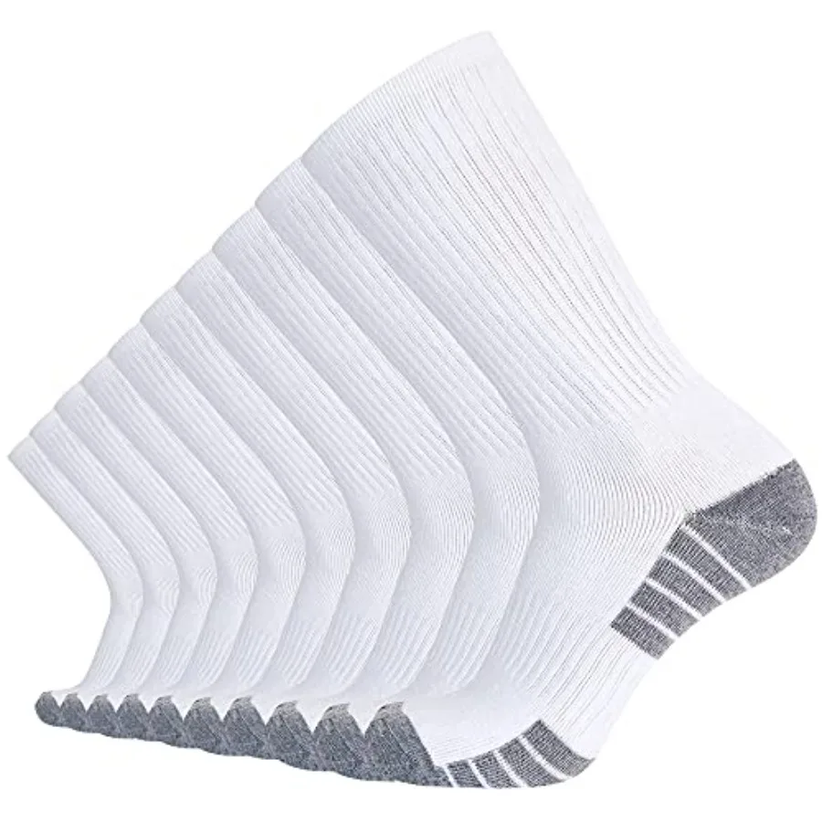 

10Pack Men's Athletic Casual Socks with Heavy Cushion for AllDay Comfort Soft Cotton Fabric Ideal for Sports Work and Daily Wea