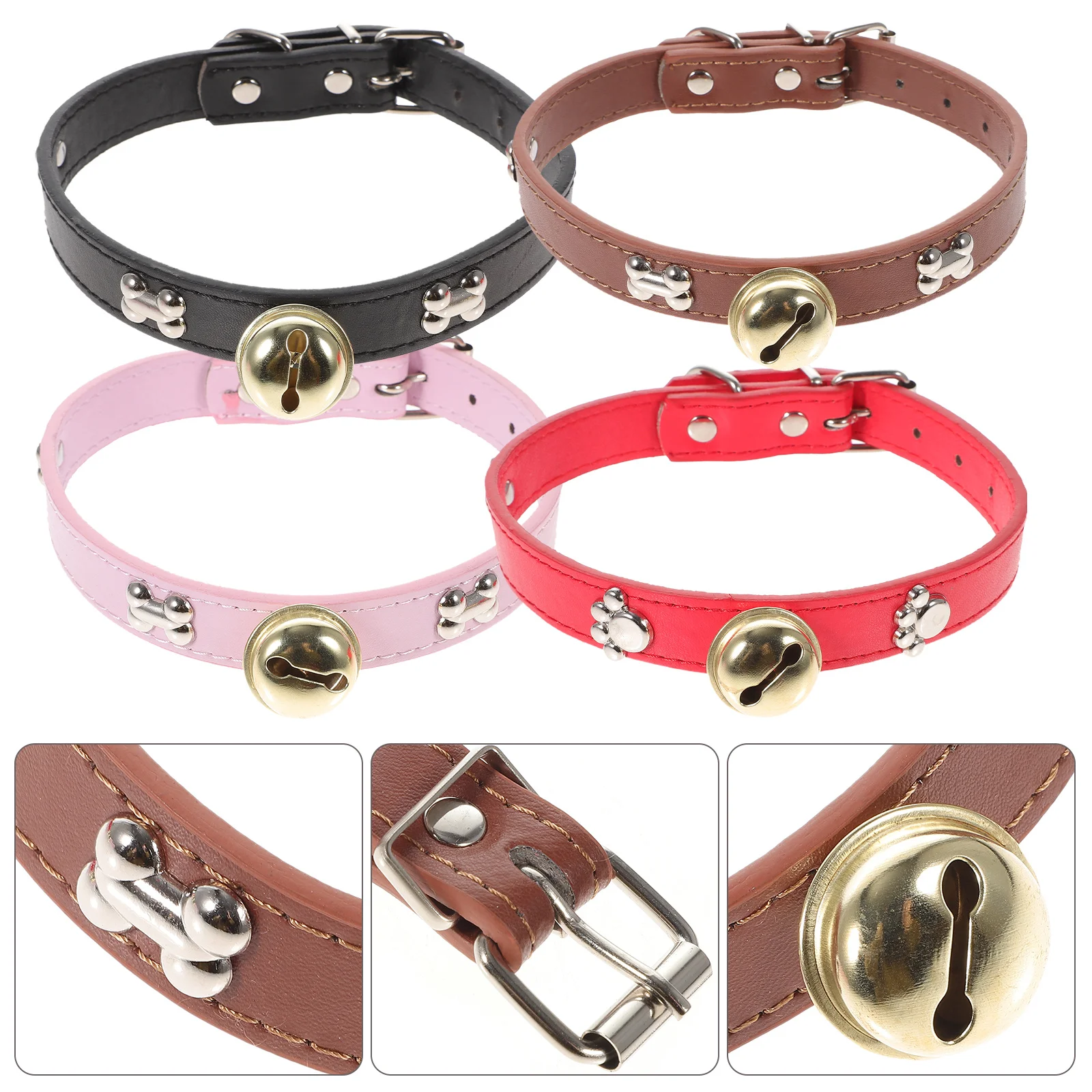 

4pcs Adjustable Goat Collar Sheep Cow Horse Halter Bell Non-Slip Durable Livestock Supplies Anti-Lost Collars For Animals