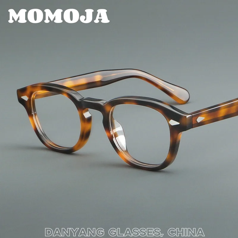 

MOMOJA Japanese Style Men's Women's Glasses Frames Popular Retro Oval Frames Acetate Myopia Hyperopia Eyeglasses Frames 24052