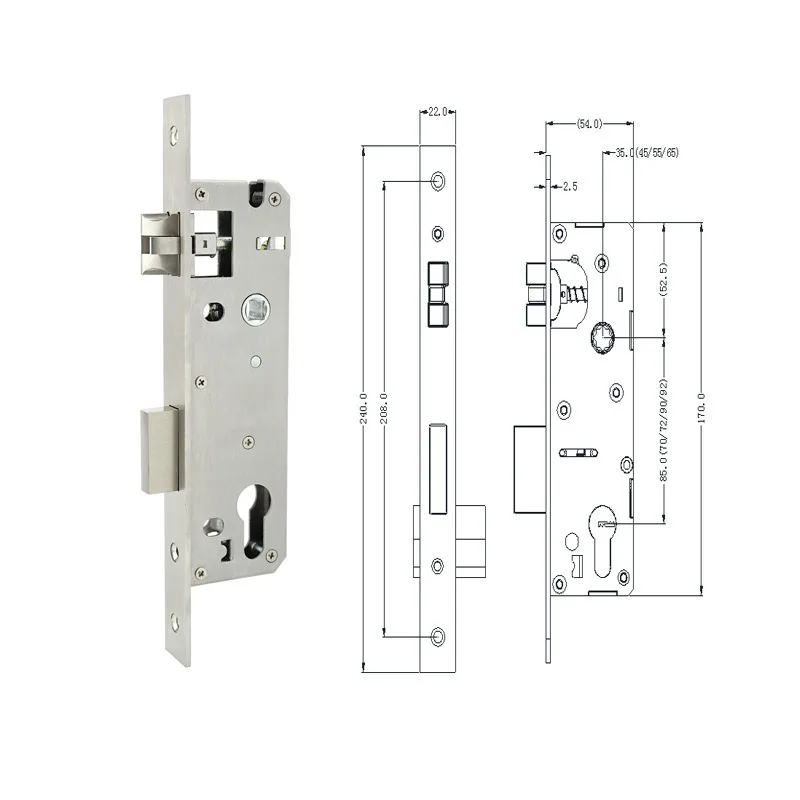 Imagem -06 - Mortise para Porta de Alumínio Smart Lock Body 3585 2885 6068