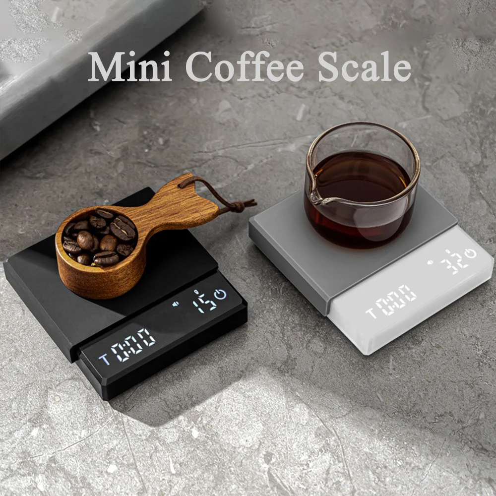 

Mini Digital Coffee Scale rechargeable High Precision 0.1g Kitchen Scale With Timer Espresso Coffee Maker LED Display