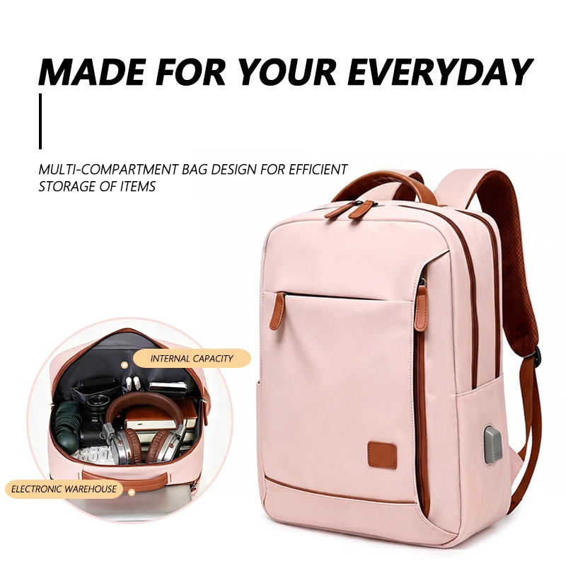business-commute-laptop-backpack-nylon-adjustable-shoulder-strap-wet-dry-separation-multi-compartment-for-daily-travel-storage