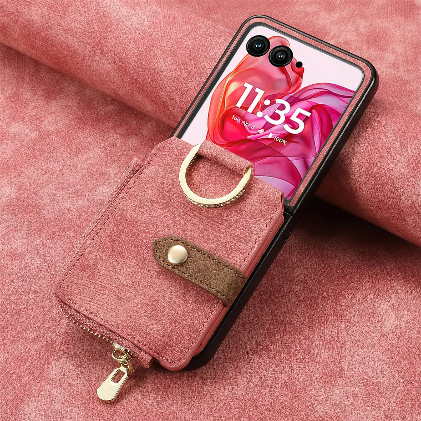 Casing Ponsel Kulit PU dengan - Leather Wallet Card Holder Phone Cover ulasan dan harga