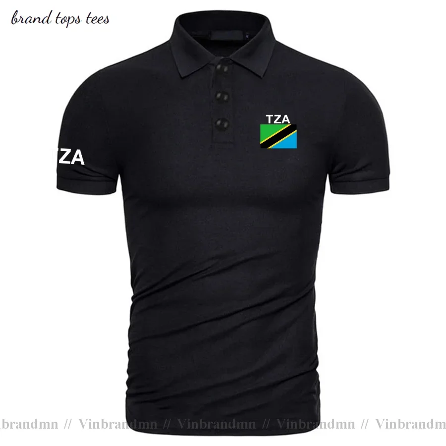 Tanzania Tanzanian polo shirts men short sleeve white brands printed for country 2021 cotton nation team flag new TZA Swahili