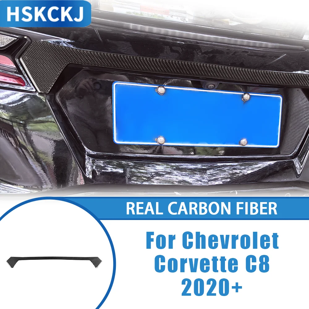 

Carbon Fiber Car Accessories Rear Trunk Decorative Strip Cover Tirm Panel Sticker Modification For Chevrolet Corvette C8 2020+