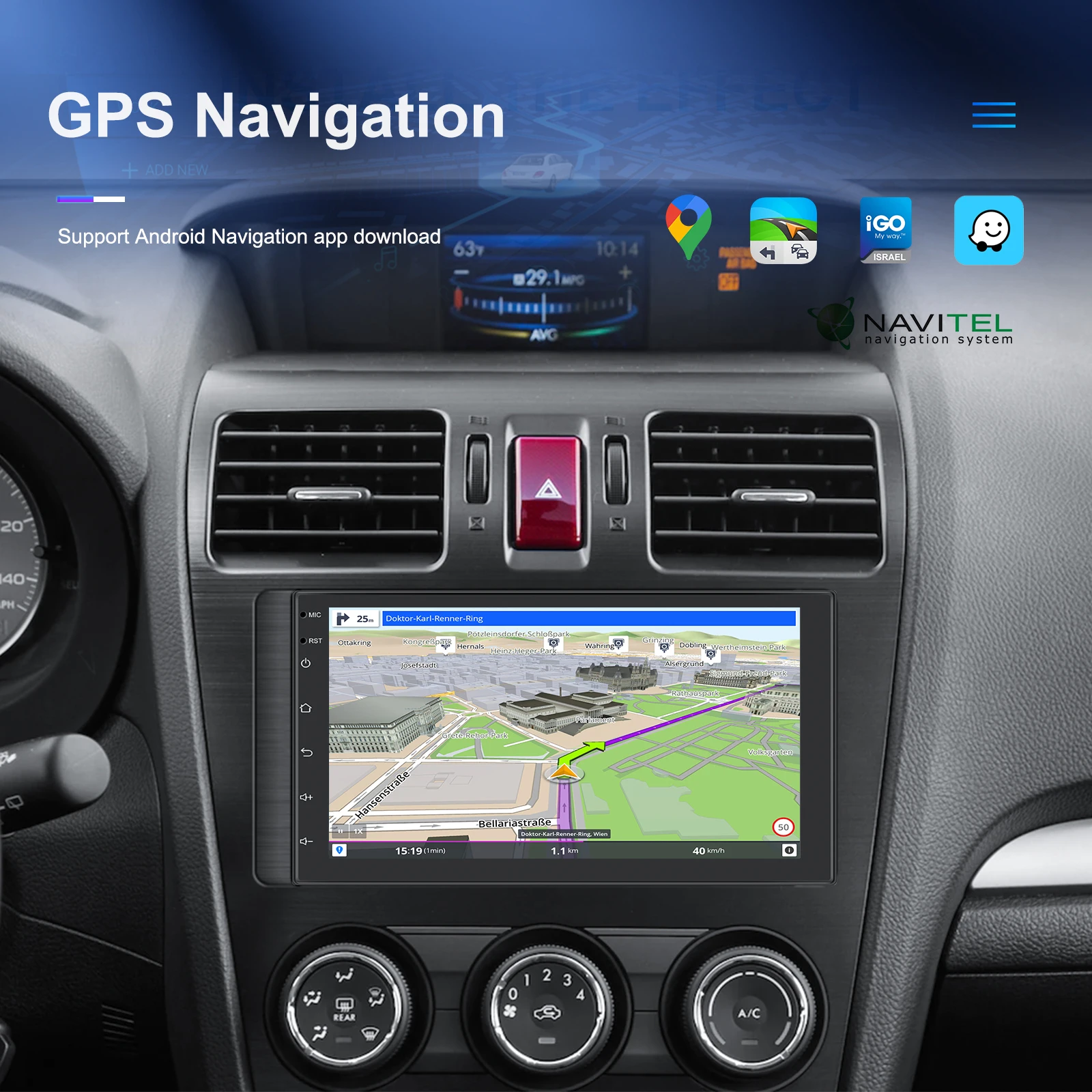 LeeKooLuu 2 Din Android Autoradio Stereo navigazione GPS 2 + 64G Autoradio 2Din lettore multimediale WIFI Carplay per VW Nissan Toyota