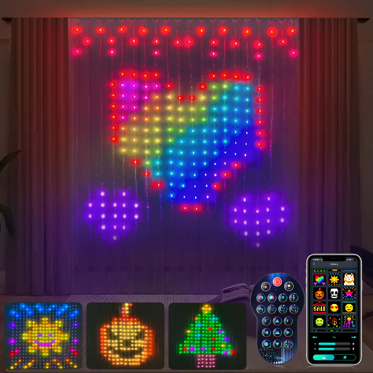 

Умная Bluetooth-занавеска, шнурок для сообщений, прокрутка знаков, рекламная лампа, дисплей для магазина, украшение для окна, ЕС/Великобритания/США/Австралия