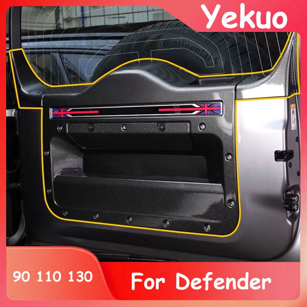 For Land Rover 20-26  Defender rear tailgate panels trunk protective pads protective panels, carbon fiber automotive accessorie