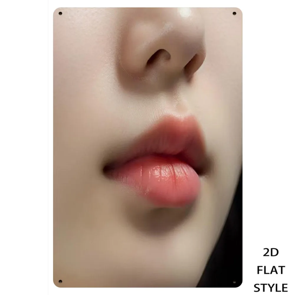 Retro Metal Lip Art Wall Sign Modern Home Decor Female Portrait Iron Painting
