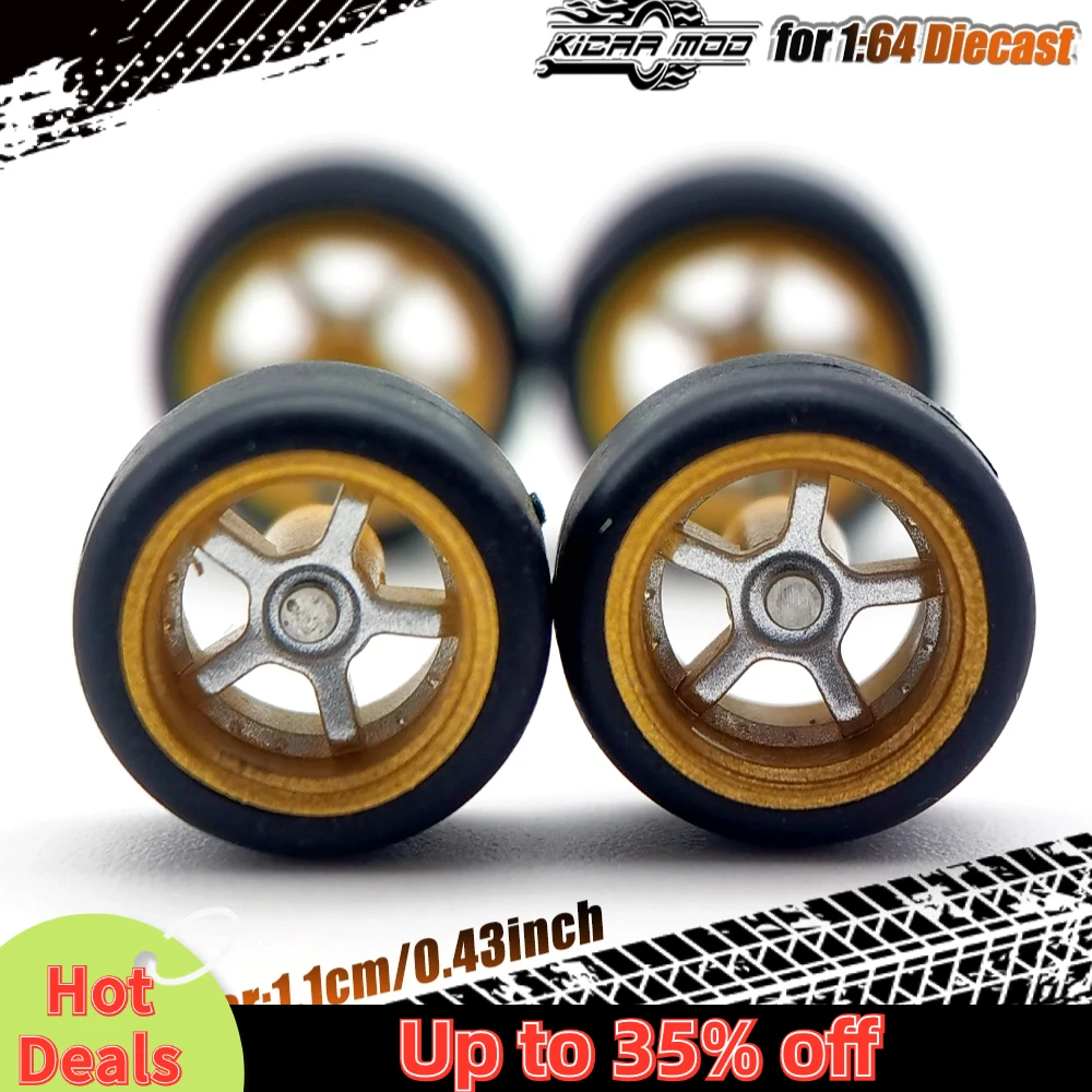 1/64 Model Araba ABS Tekerlekler Kauçuk Lastikler Dalları Döküm Hot Wheels Ana Hat Kibrit Kutusu Tomica D:11mm 1 Takım için Takma Parçaları