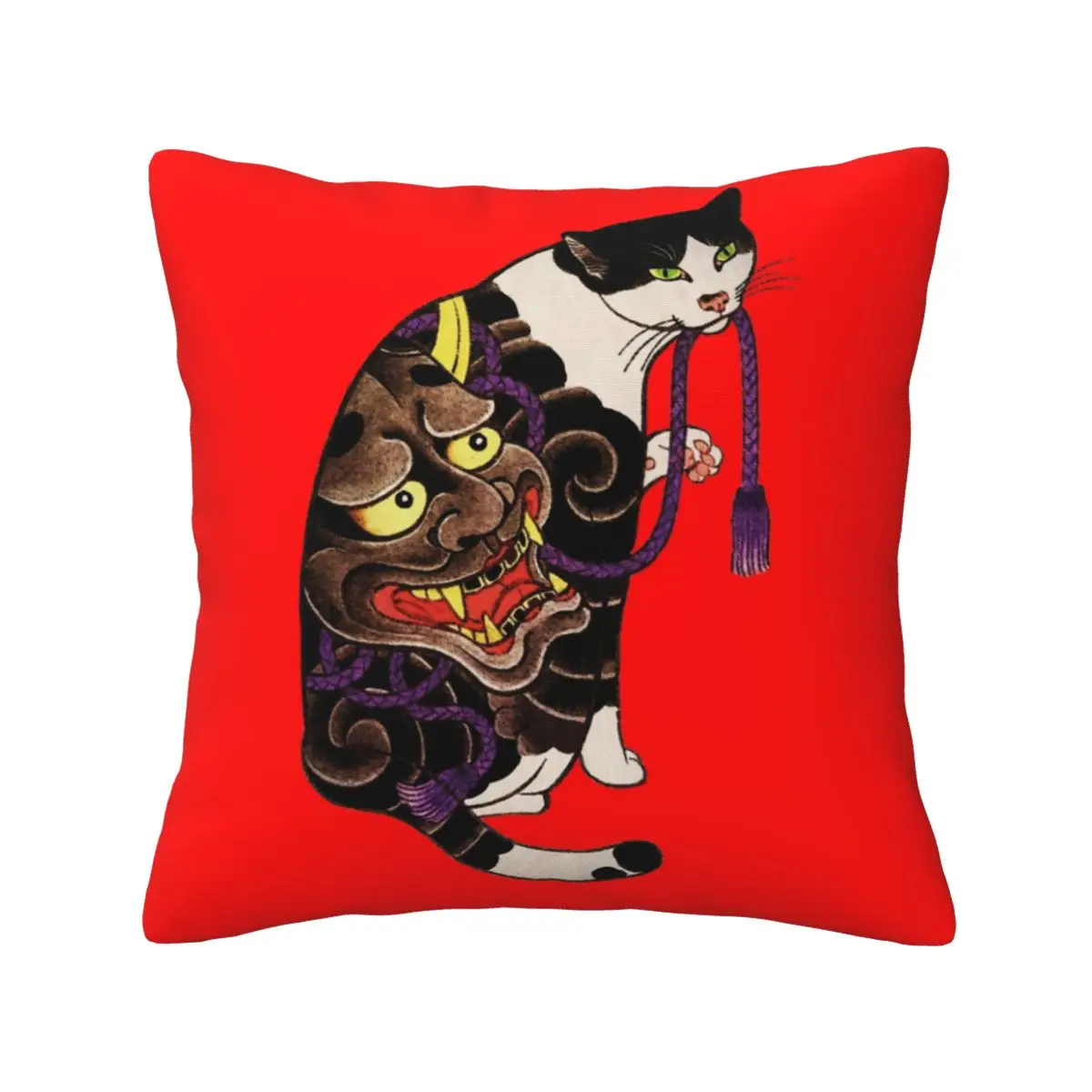 

Antique Japanese Cat Soft fabric pillows for living room Drop Shipping Digital printing 20x20in ornamental pillows