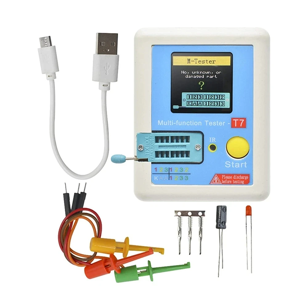 LCR-T7 T7-H Transistor Tester TFT Diode Triode Capacitance Meter LCR ESR Meter NPN PNP MOSFET IR Multifunction Tester Multimeter