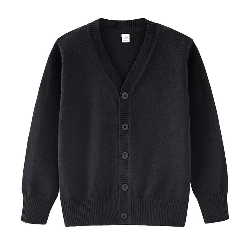 

Spring Autumn Girl Knitted Cardigan Children British Style Versatile Long Sleeve Sweater Boy Solid Color Sweater Cardigan Jacket
