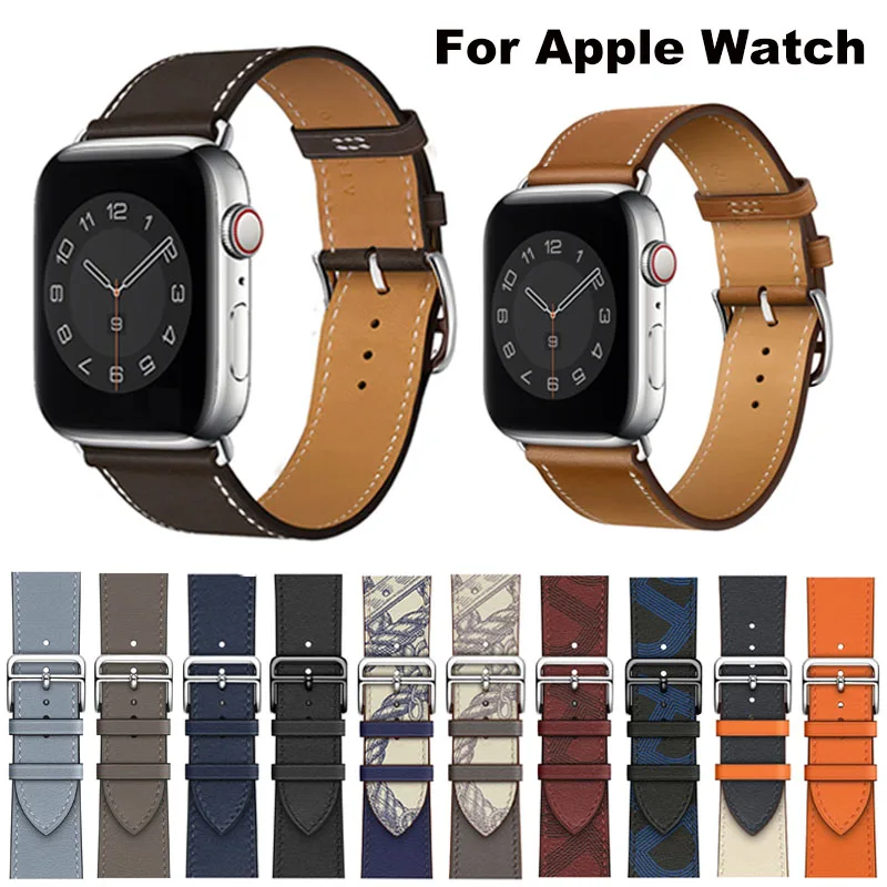 

JINCOR Leather Band for Apple Watch Straps 49mm 46mm 45mm 44mm 41mm 42mm Iwatch Ultra 2 8 7 6 Se 5 4 3 10 Smart Watch Bracele