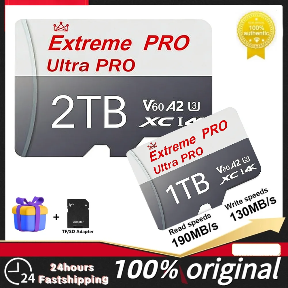 Cartão de Memória Micro TF SD de Alta Velocidade para Telefone, Câmera e Drone 512GB 128GB 64GB Classe 10 V60 U3