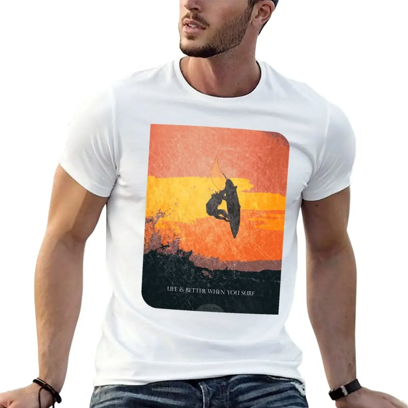 Surf T-Shirt graphics anime t shirts cotton graphic tees blanks t shirts for men cotton