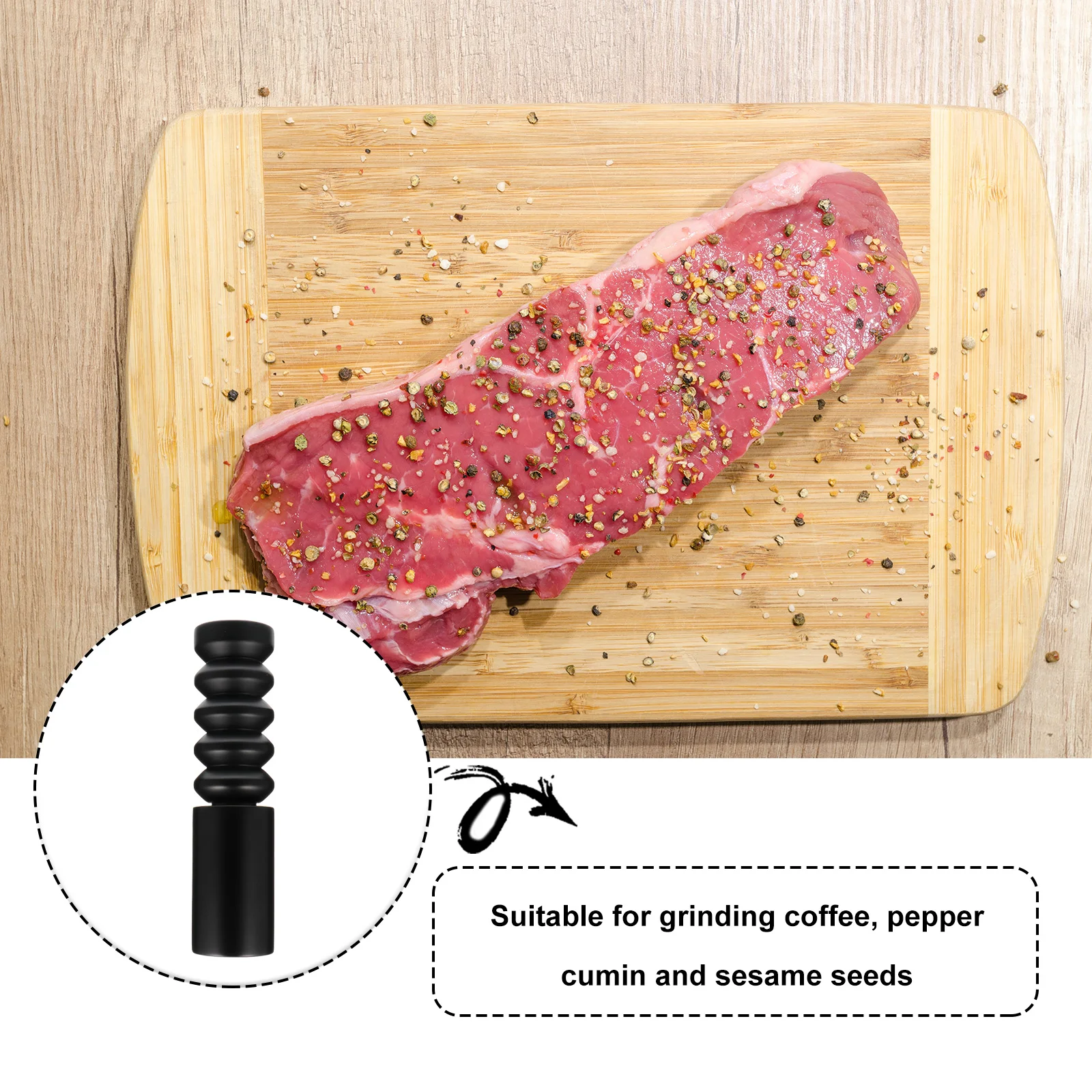 

Wooden Pepper Mill Cumin Tool Adjustable Manual Rotor Seasoning Bottle Kitchen Coarse Salt