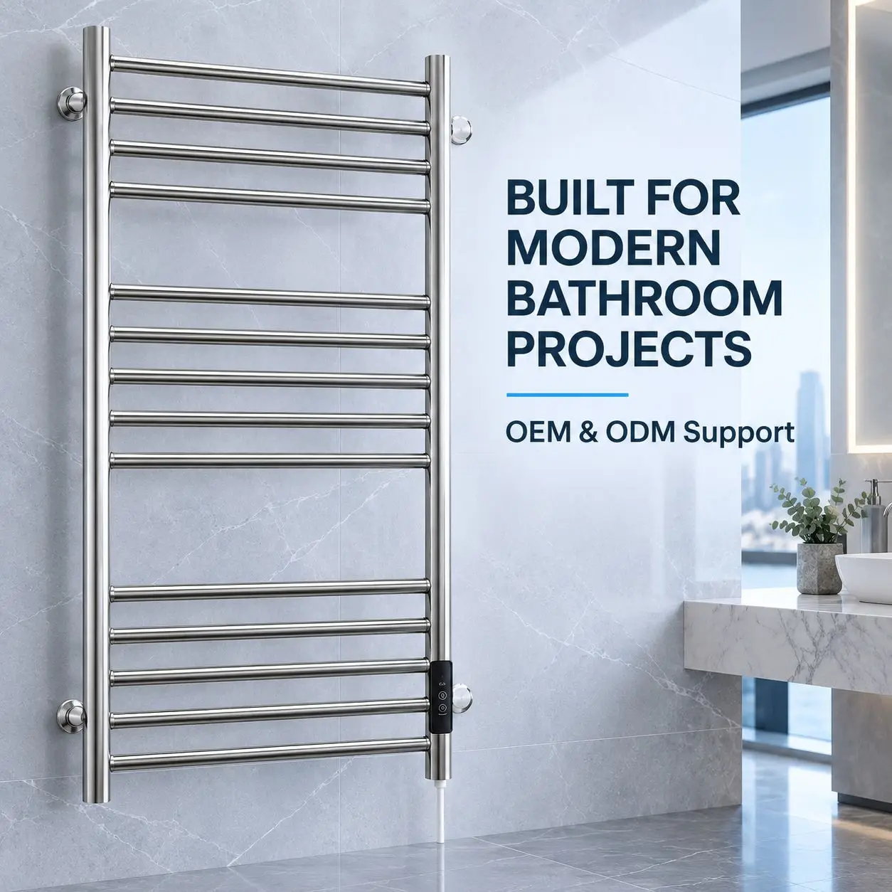 Intelligent waterproof electric towel rack, bathroom towel drying rack, with sterilization and mildew prevention functions