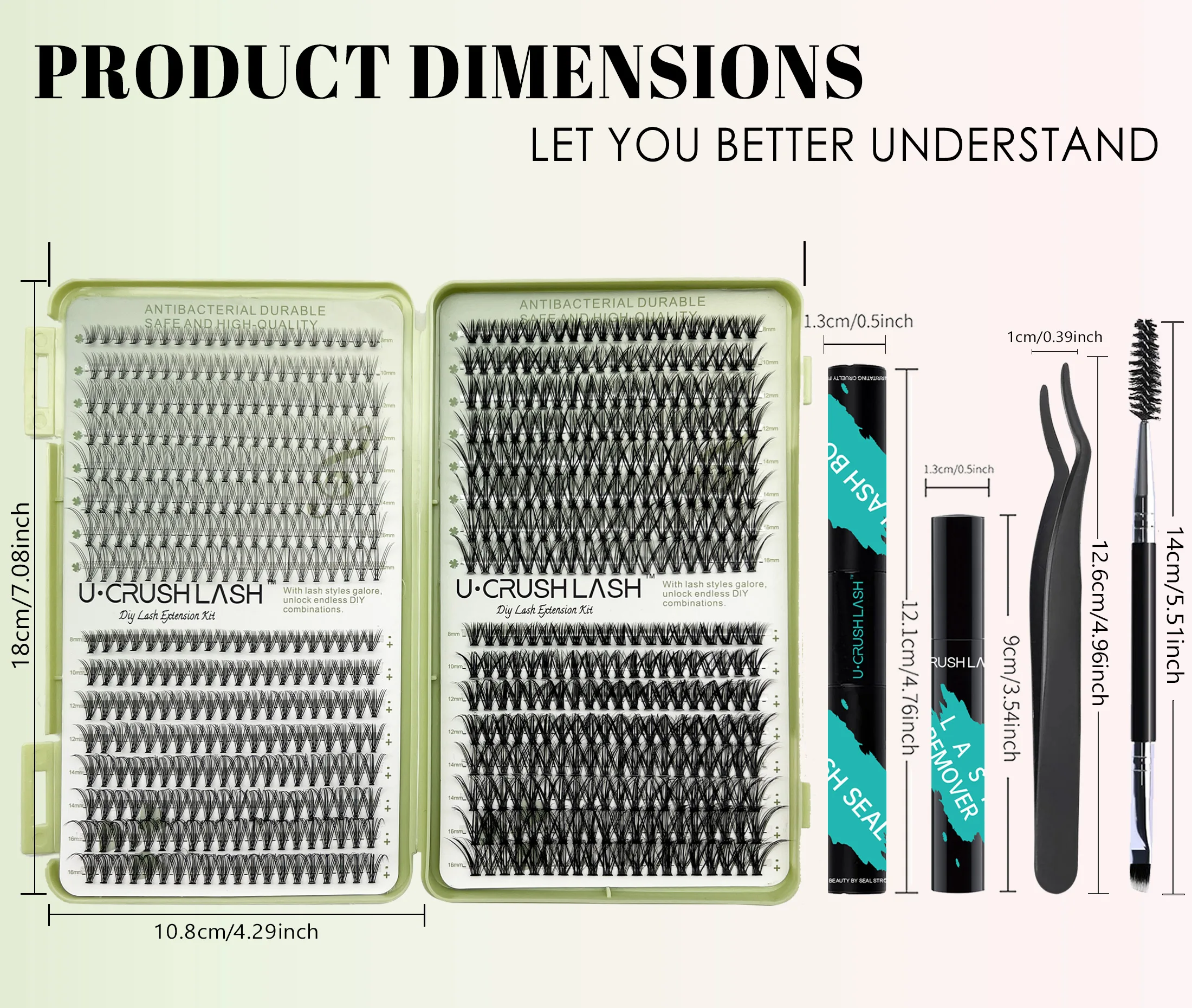 مجموعة رموش صناعية ذاتية الصنع بسعة كبيرة 10203040D كتاب رموش عنقودية مع ملاقط مزيل الصمغ في مكياج منزلي صديق للمبتدئين #6