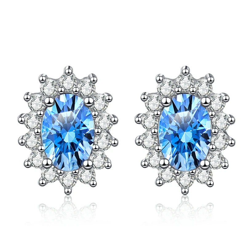 

Ourfuno Elegant 1CT Oval Moissanite Earrings For Women 925 Sterling Silver Stud Earrings Party Wedding Jewelry Christmas Gift