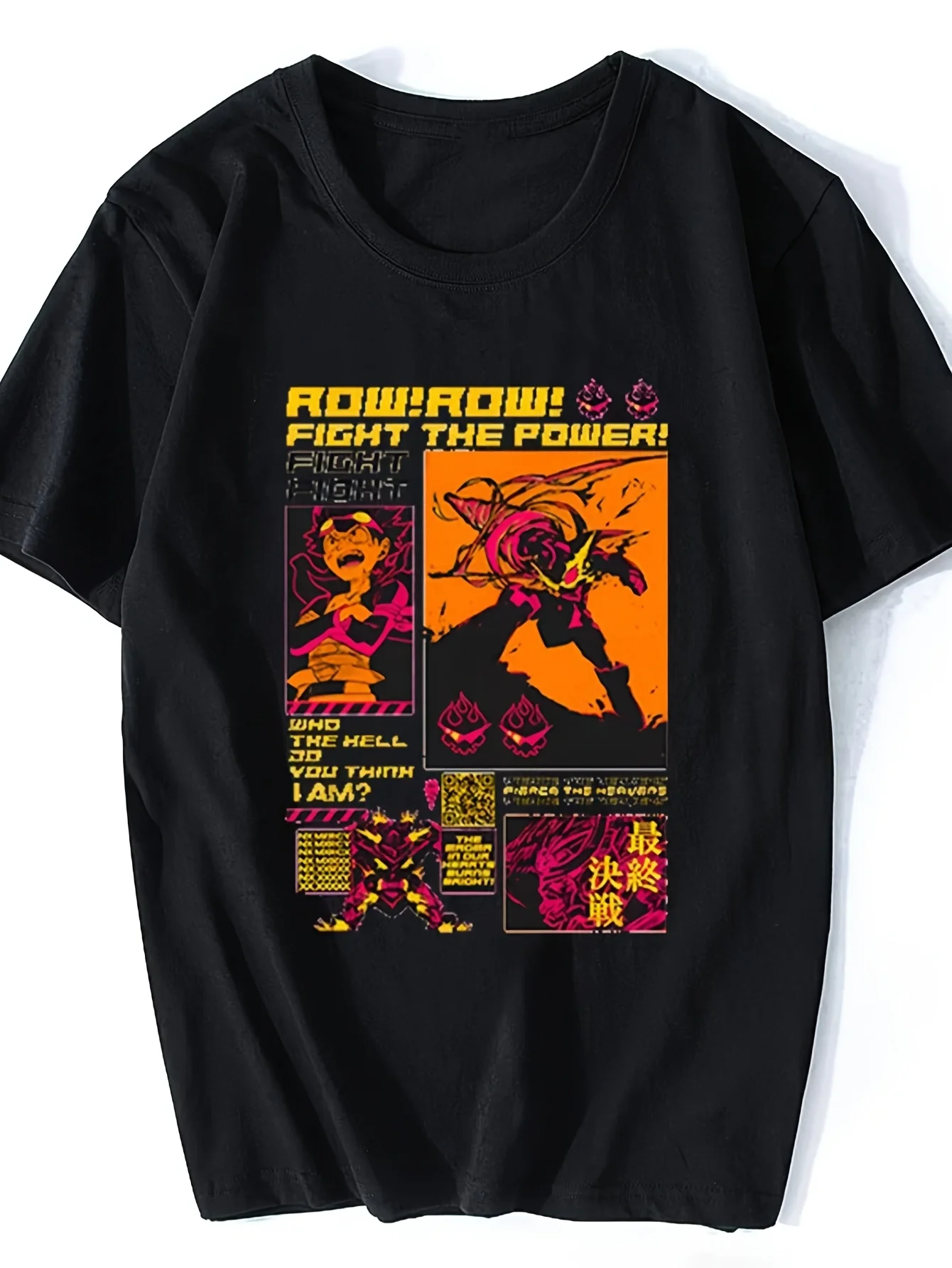 

Tengen Toppa Gurren Lagann футболка из 100% хлопка мужские футболки с круглым вырезом стандартной посадки повседневная футболка с коротким рукавом футболки в стиле хип-хоп мужские