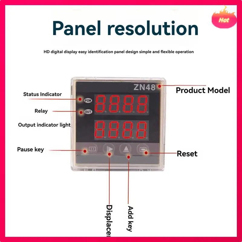 Contatore relè temporizzato digitale serie AD-ZN48 220VAC 380VAC 24VDC Contatore di rivoluzione contatore temporale multifunzione E