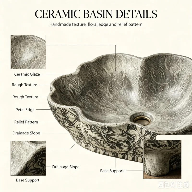 ceramic deepen art stage basin special-shaped ceramic washbasin creative retro basin