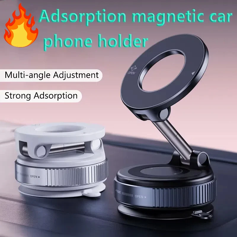 

NEW Strong Magnetic Phone Holder Foldable Design 360° Rotation Vacuum Suction Car Mount For Car Bathroom Magnetic Bracket