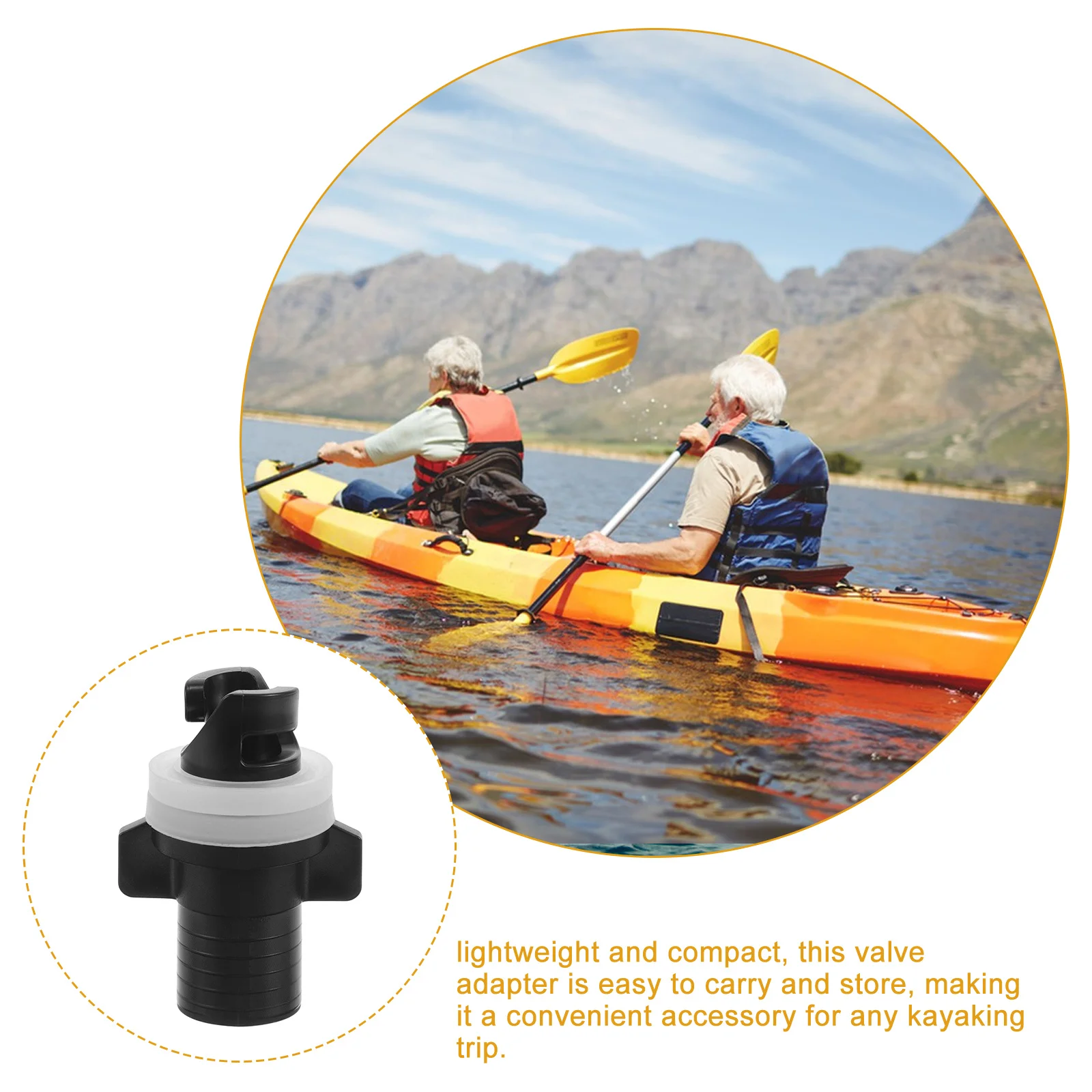 

5pcs 5 PCS Kayak Inflatable Boat Pump Adapter Valve Replacement Parts Marine Black Sup