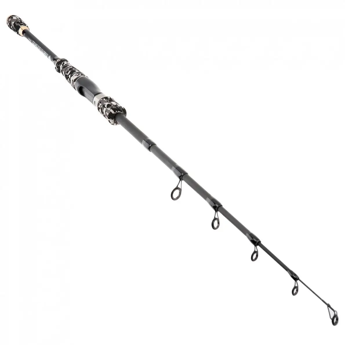 2.4m Gray Camouflage Color Carbon Fiber Lure Fishing Rod Spinning Casting Rod 6 Section Telescopic Ultra Light Travel Fishing