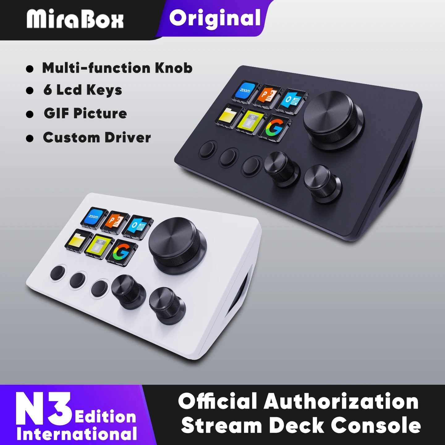 Mirabox N3 Stream Deck Creative Console Streamdeck Deck Dock Controller macropad Stream Desk Macro Keypad Visual Desktop Console