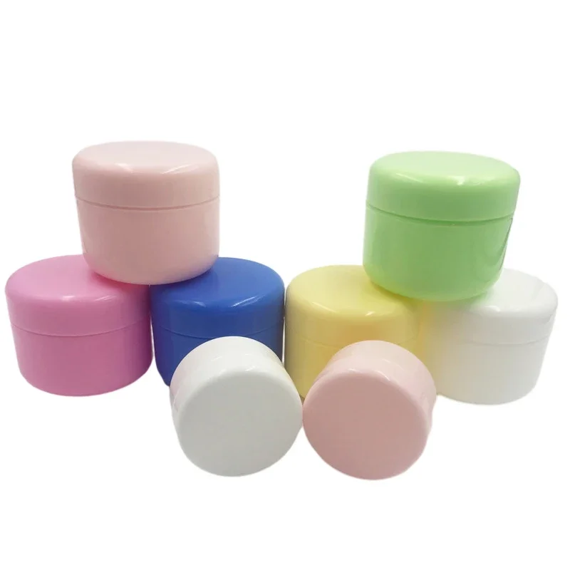 50pcs 100g Empty Cosmetic Cream Container Portable Plastic Makeup Jar Pot Refillable Bottles Travel Face Cream Lotion Container