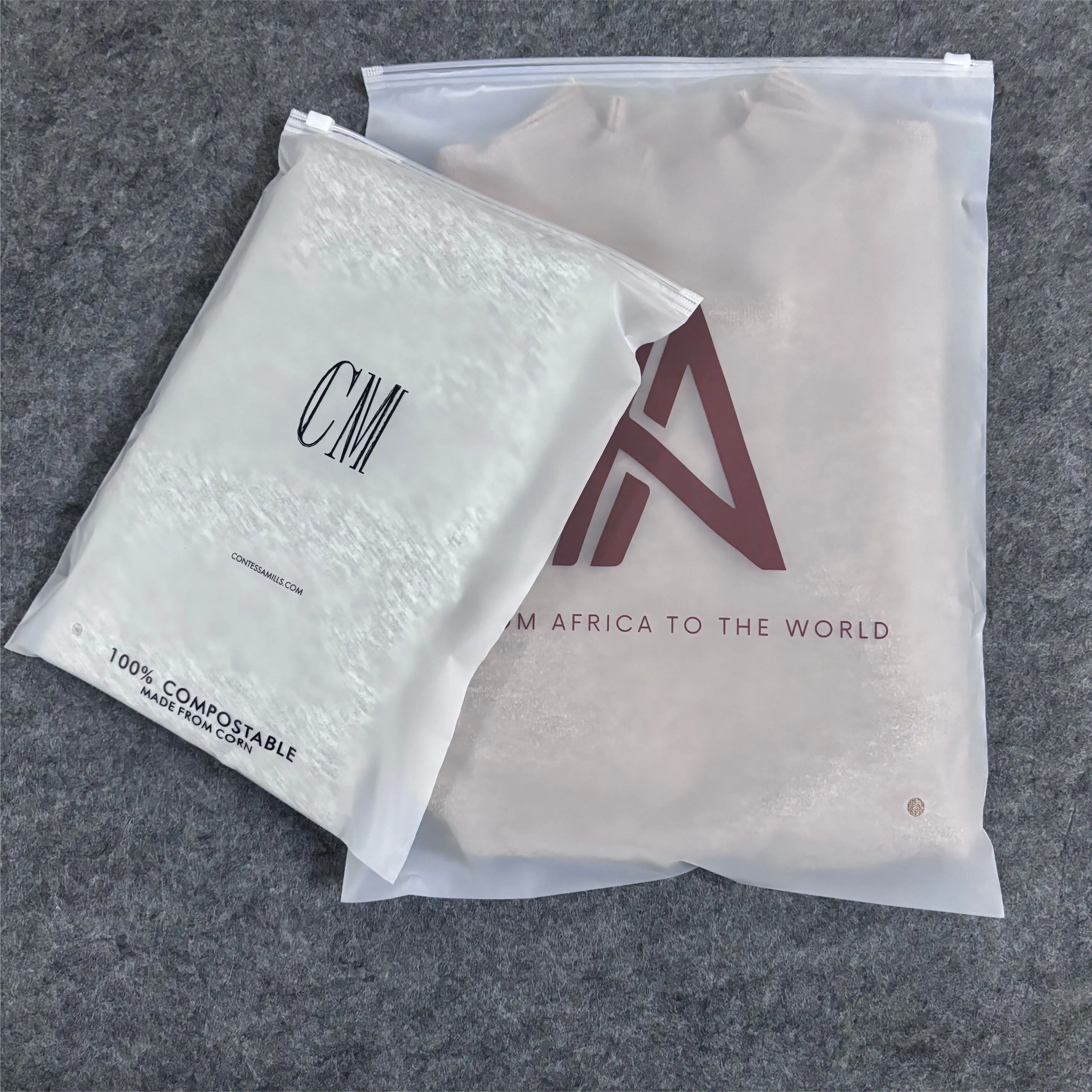 Wholesale custom child proof frosted pe slider zipper poly bag plastic t-shirt zip lock clothing packaging bags