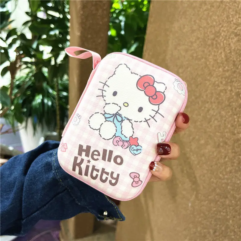 Sanrio Kawaii Hello Kitty Anime Data cable Storage bag Cute Kuromi Pochacco Cartoon portable Headphone bag Lovely Gifts For Kids