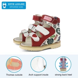 Sandali estivi per bambini scarpe ortopediche per ragazze per bambini calzature ad arco Flatfeet principessa in pelle per bambini con soletta