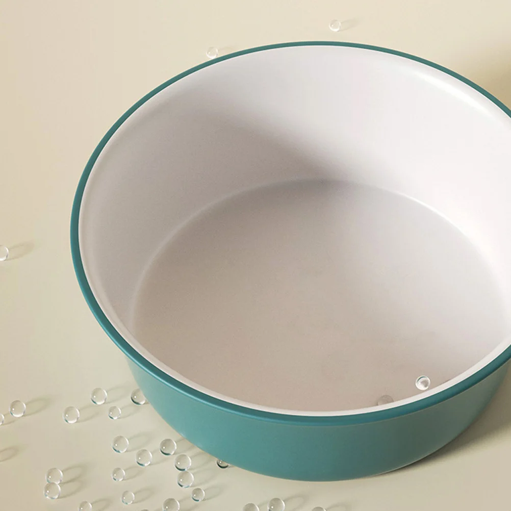 

Color-Block Round Plastic Wash Basin Thickened Face Cleansing Bowl Large Capacity For Home Salon Kitchen Storage Skincare