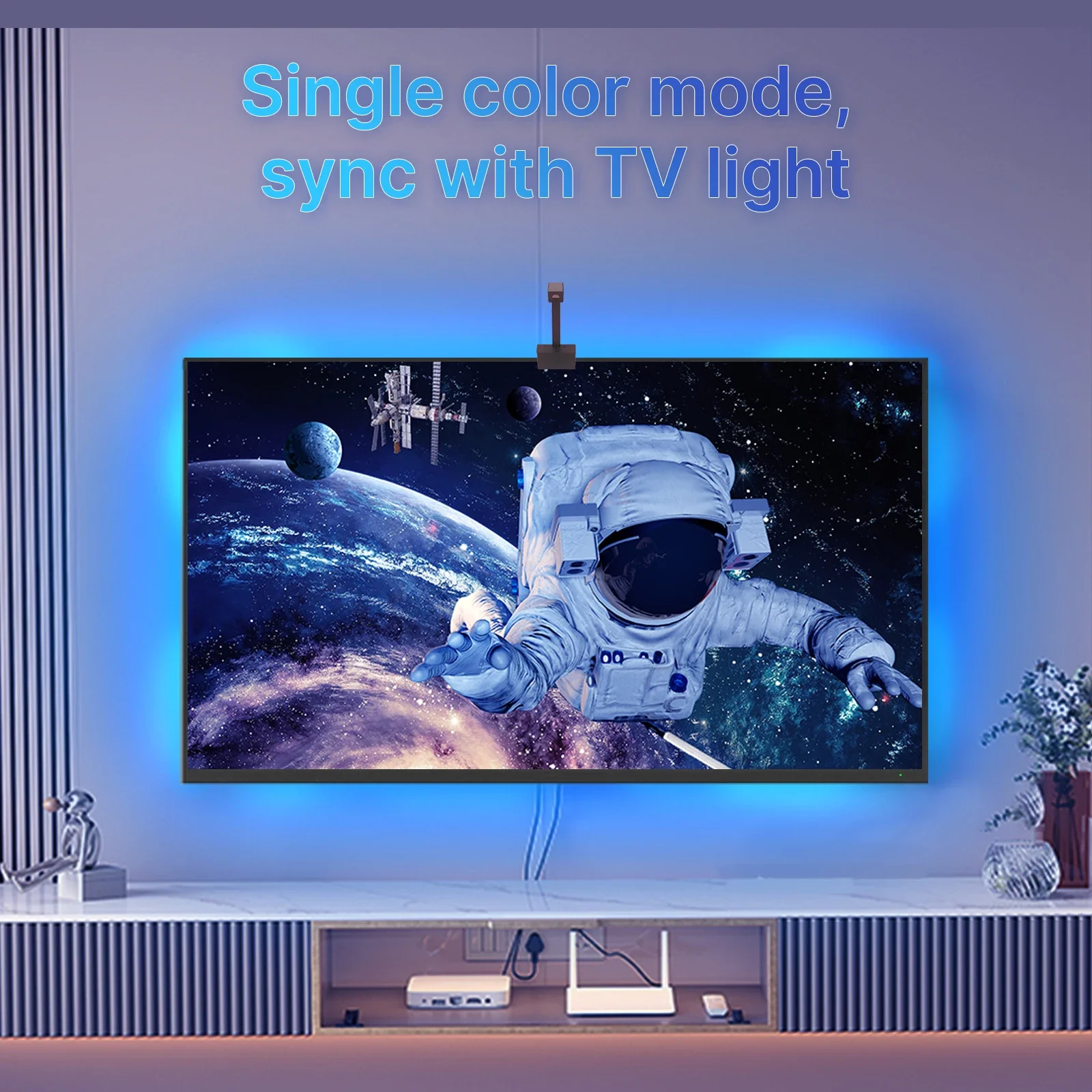 MOES Smart WiFi Ambient TV Backlight No Set-Top Box Required Music Sync LED Light Strip Timing Fucntion Multiples Scenes