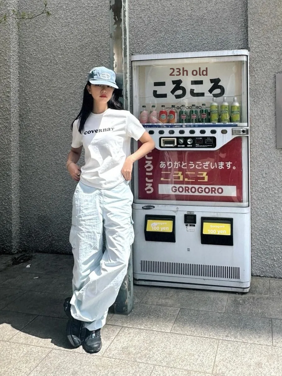 تي شيرت عتيق من القطن الخالص مطبوع عليه حروف ort Sve تي شيرت بقصة ضيقة عالي الصيف للنساء الشابات في علامة تجارية A-FZ في الصين