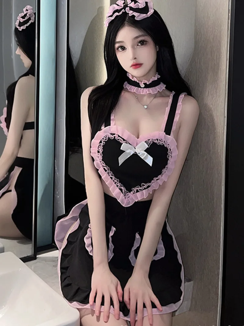 Sexy Uniform Seductive Love Maid Sexy Undress Woman Dress Elegant Sweet Fashion Y2K Fashion Sexy Korean Women Tops S781