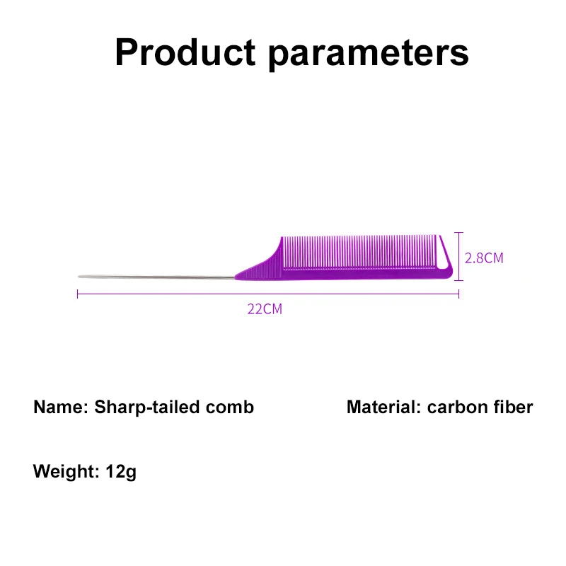 1 قطعة المهنية أشار الذيل الشعر مشط صالون قطع مشط تصفيف الفولاذ المقاوم للصدأ مسنبل صالون العناية بالشعر تصفيف الشعر أداة