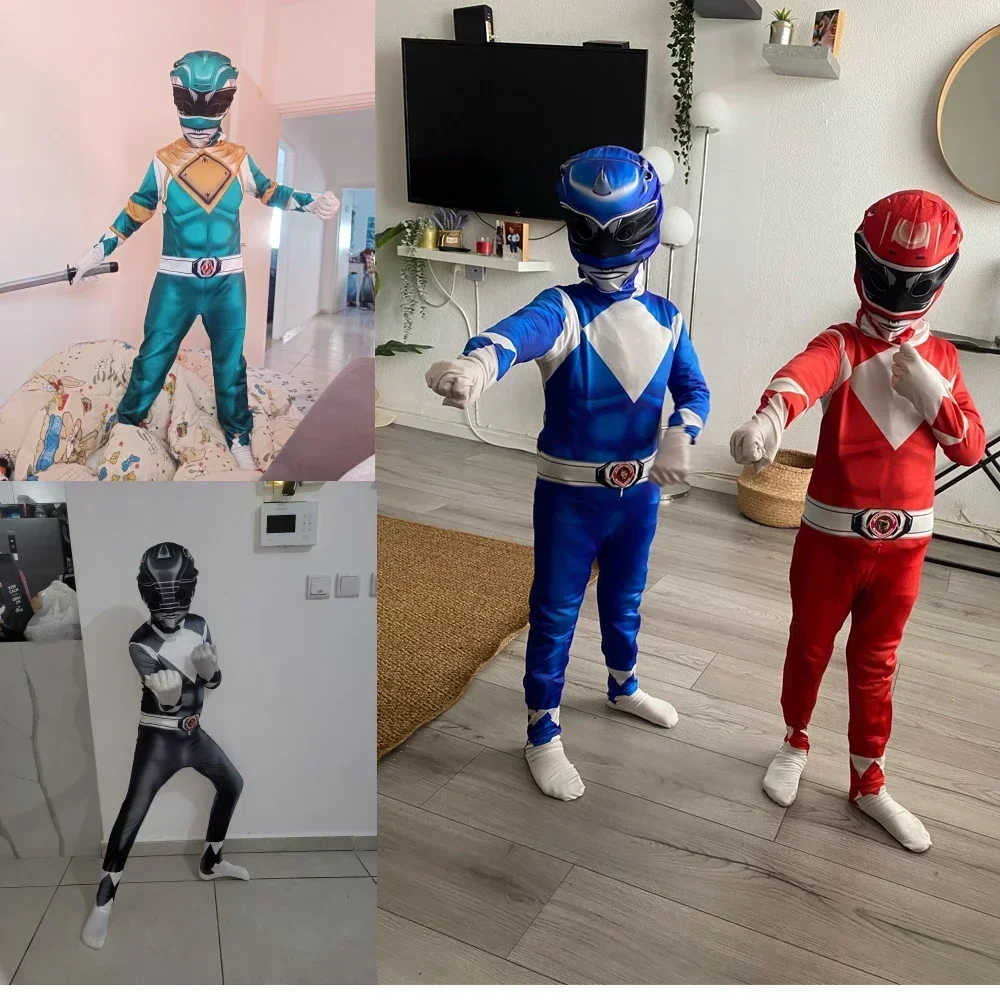 Fantasia Power Samurai Rangers Cosplay Costume Adult Kids Morpher Mighty Morphin  Mask Jumpsuit Zentai Suit Halloween