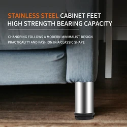 1Pcs Stainless Steel Adjustable Cabinet Foot Round Tube Cabinet Foot Sofa Foot Furniture Table Foot Support Foot