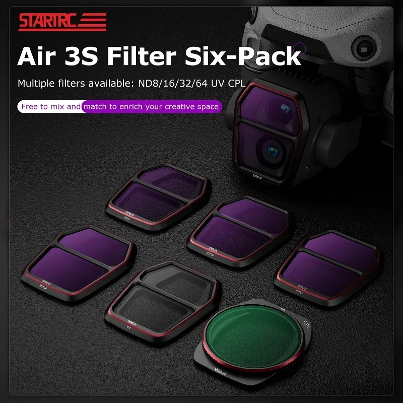 ND Filter Set for DJI Air 3S Accessories ND8 ND16 ND32 ND64 ND256 UV CPL Filters Neutral Density Camera Lens Filter Kit