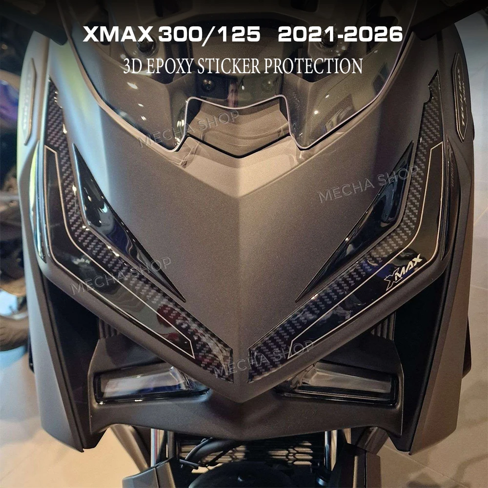 

Наклейки для XMAX300, X Max 125/300 2025 2026: Защитные накладки на бак и боковые противоскользящие накладки для мотоцикла, комплект 3D гелевых смоляных наклеек