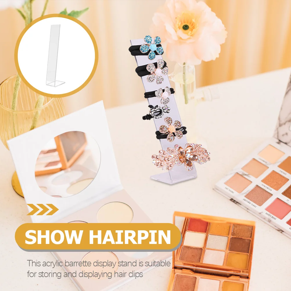 8Pcs Hairpin Holder Acrylic Hair Clip Stand Organizer L-Shaped Display for Room Fashion Hair Accessories Storage