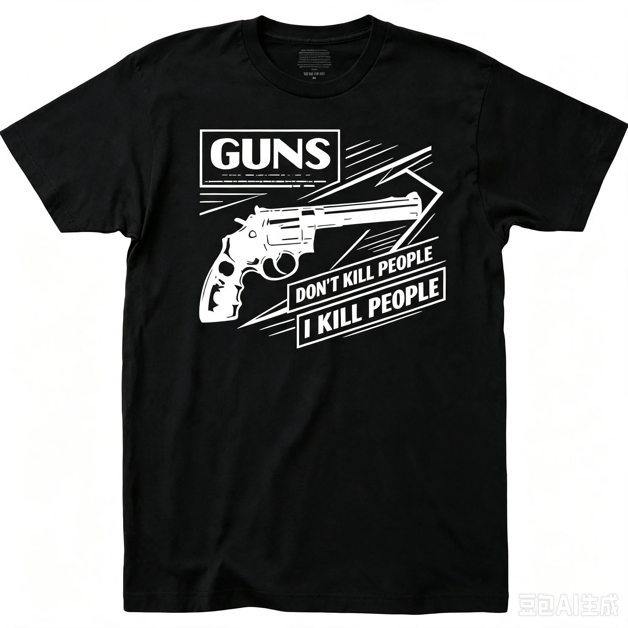 Vintage Revolver Graphic Men T‑Shirt Retro Western Slogan Casual Short Sleeve Tee