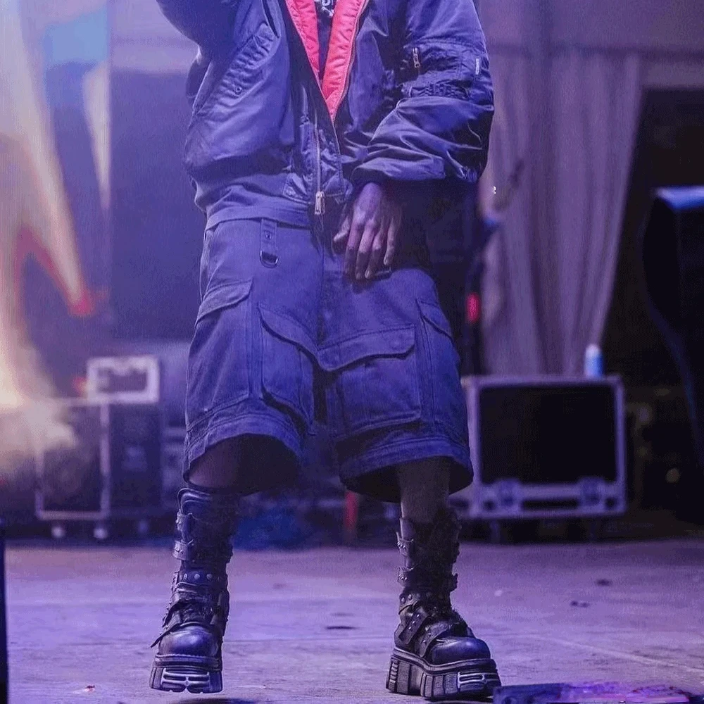 

NIGO Men's Multi-pocket Work Casual Pants Spring High Street Hip-hop Retro Straight Wide-leg Trousers #NGSH1316