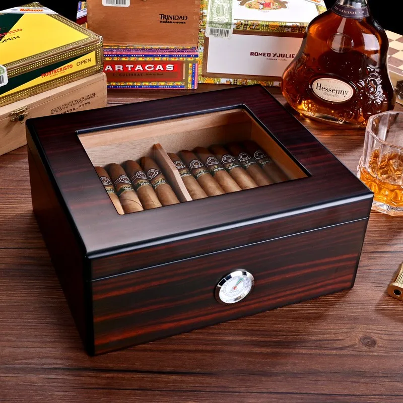 

CIGARLOONG Humidin Box Large Capaci Ce Wood Cigar with Humidifier Constant Moisture Storage Box Wooden Humidifier