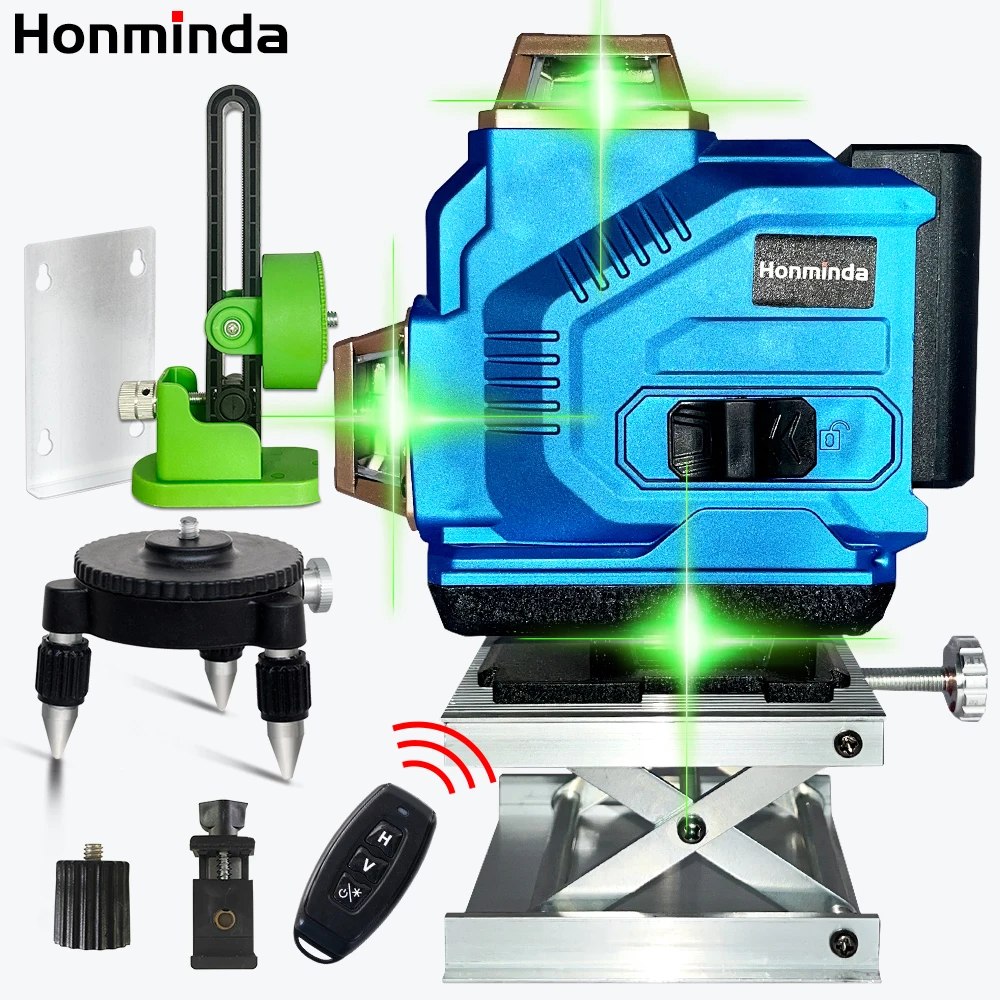 Honminda Laser Level 16 Lines 4D Self-Leveling 360 Horizontal And Vertical Cross Super Powerful Green Laser Level