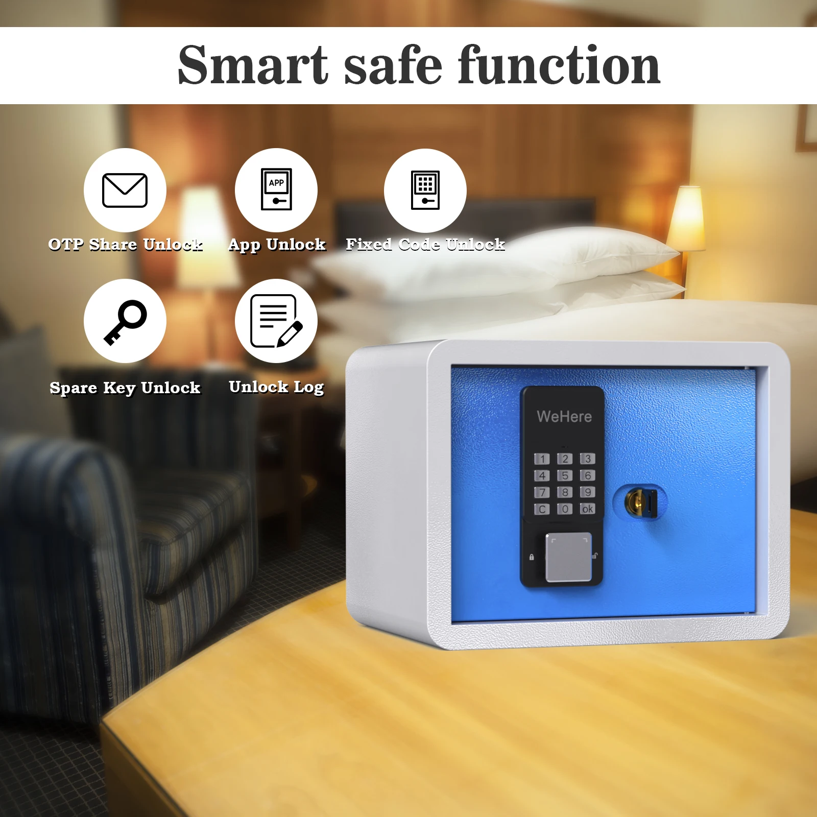 WeHere SFB1001 Metal  Fireproof  Mini Smart Electronic Safe Digital Money Caja Fuerte Deposit Safe Boxes for Hotel Home